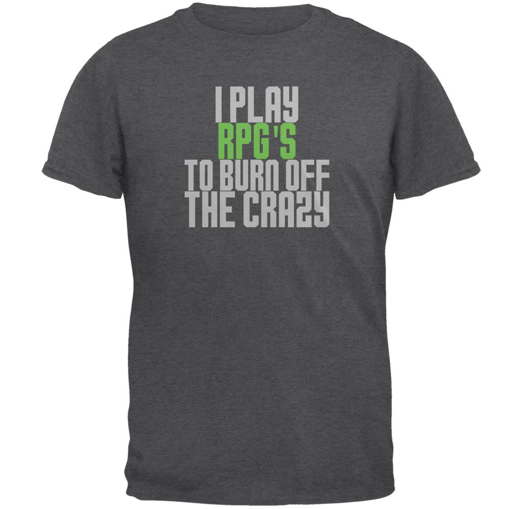 Play RPGs Burn Crazy Mens T Shirt Men's T-Shirts Old Glory 2XL Grey