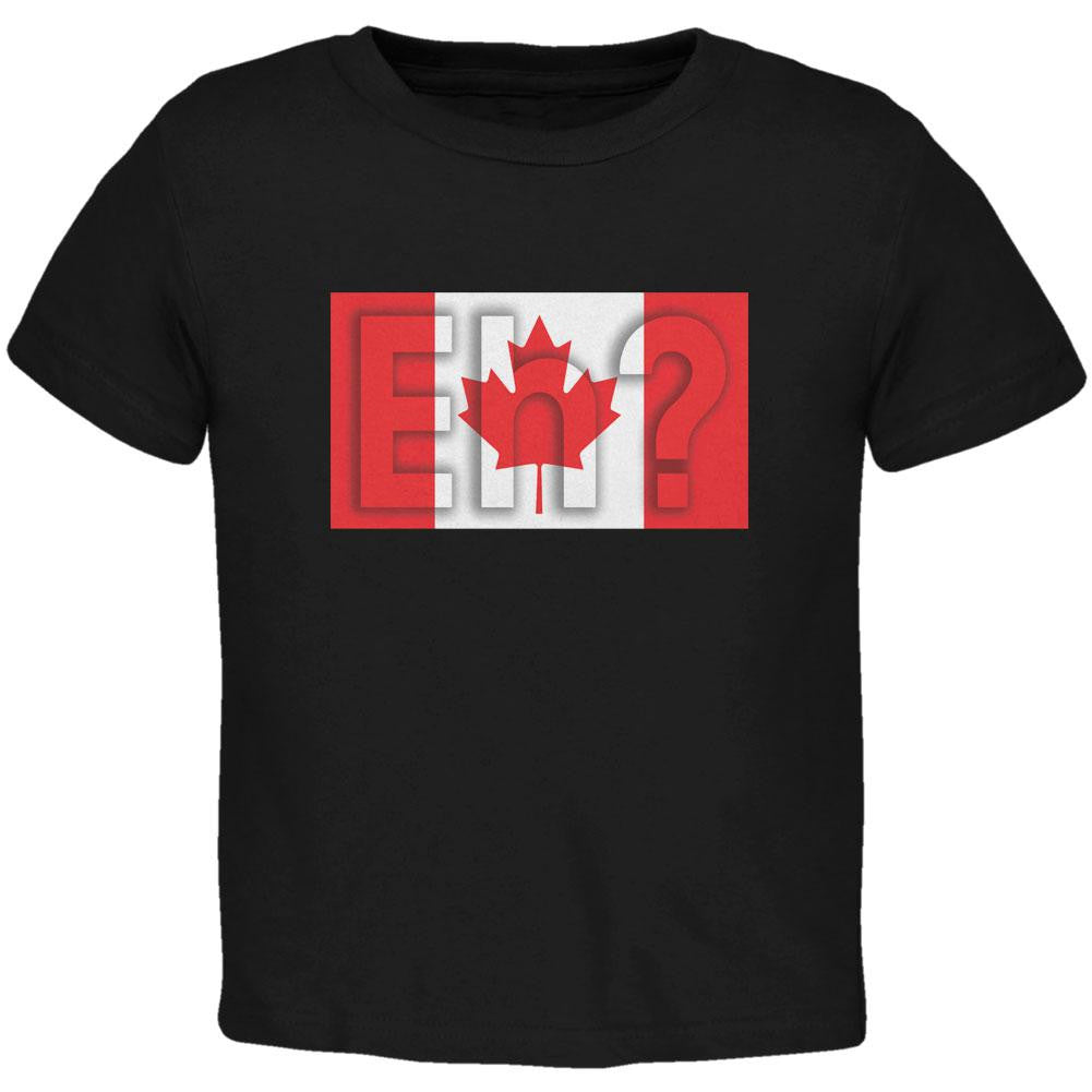 Canada Flag Canadian Eh Toddler T Shirt Toddler T-Shirts Old Glory 2T Black