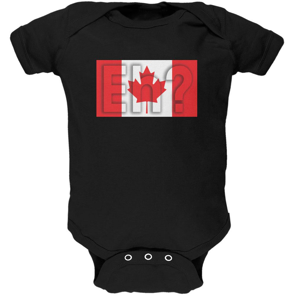 Canada Flag Canadian Eh Soft Baby One Piece Baby One Piece Old Glory 12-18M Black