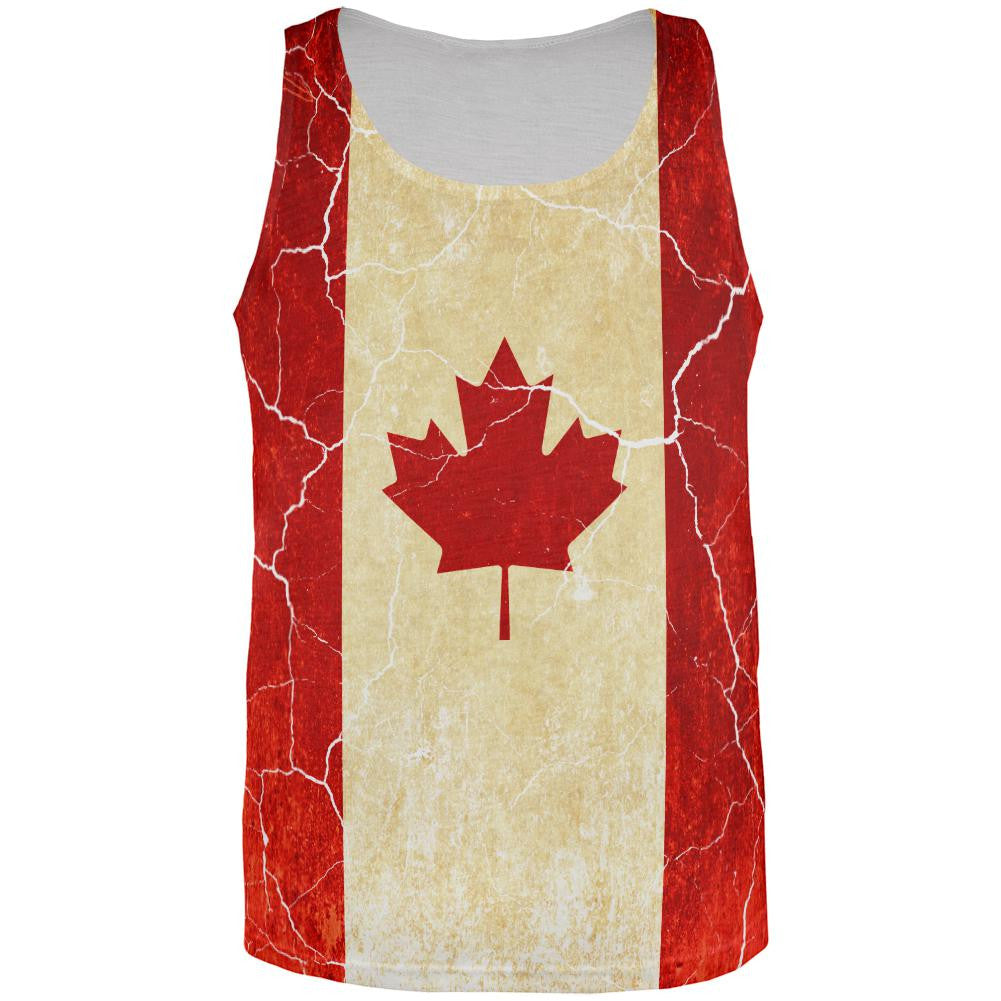 Canadian Flag Grunge Distressed All Over Mens Tank Top Men's Tank Tops Old Glory 3XL Multi