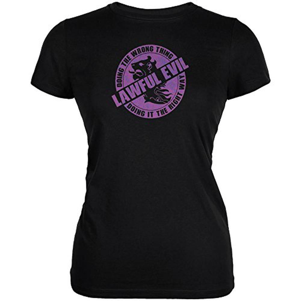 Alignment Lawful Evil Juniors Soft T Shirt Juniors T-Shirts Old Glory SM Black