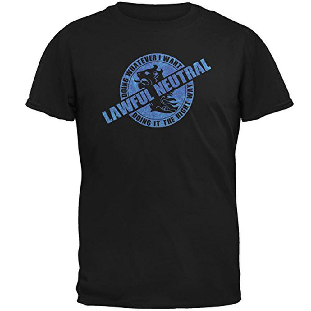 Alignment Lawful Neutral Mens T Shirt Men's T-Shirts Old Glory SM Black