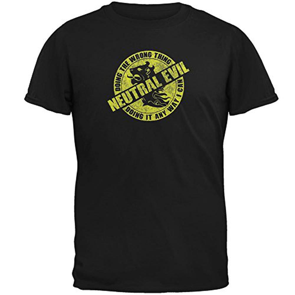 Alignment Neutral Evil Mens T Shirt Men's T-Shirts Old Glory SM Black
