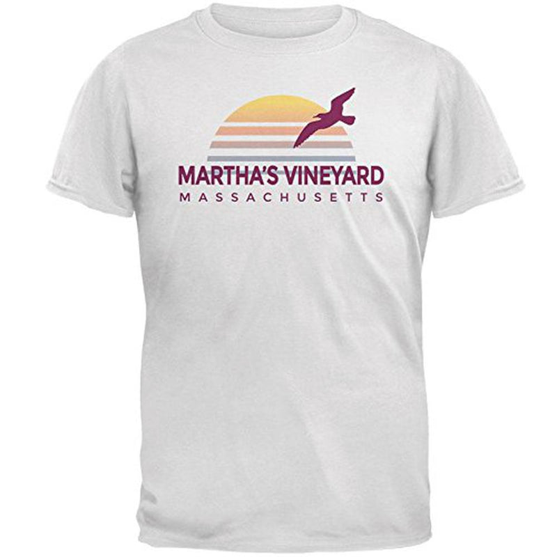 Beach Sun Martha's Vineyard Massachusetts Mens T Shirt Men's T-Shirts Old Glory 2XL White