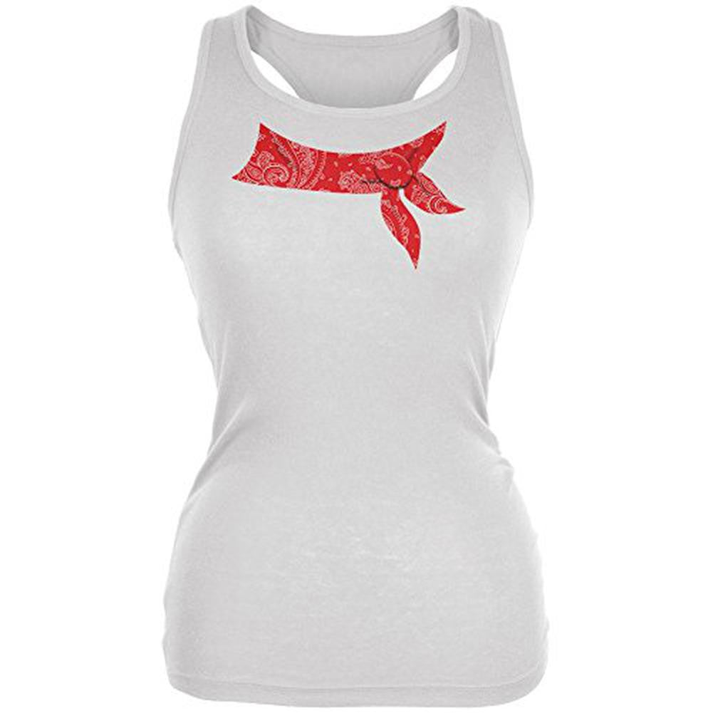 Bandana Costume Juniors Soft Tank Top Juniors Tank Tops Old Glory 2XL White