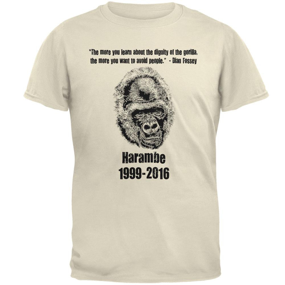 Harambe Dignity Avoid People Mens T Shirt Men's T-Shirts Old Glory 2XL White