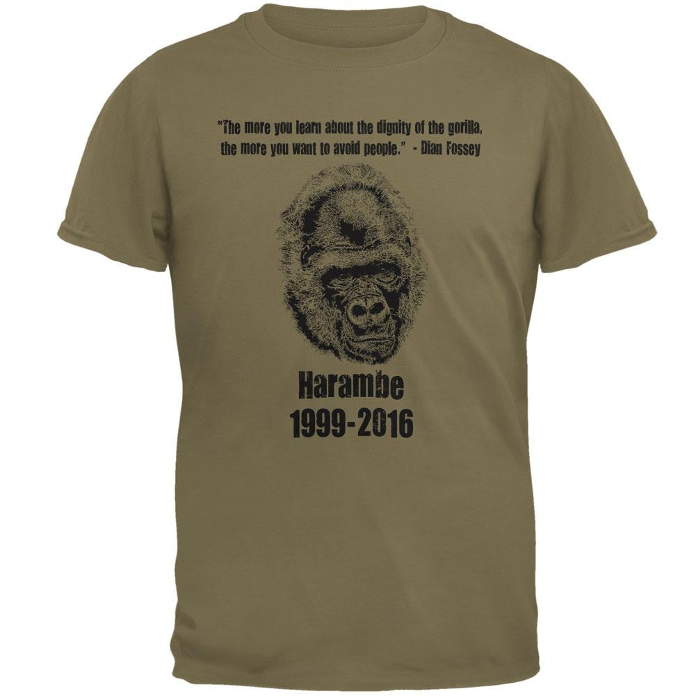 Harambe Dignity Avoid People Mens T Shirt Men's T-Shirts Old Glory 2XL Brown