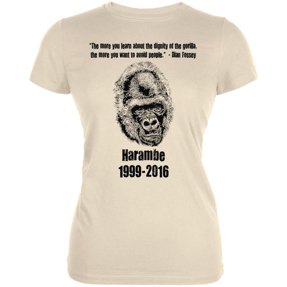 Harambe Dignity Avoid People Juniors Soft T Shirt Juniors T-Shirts Old Glory LG White