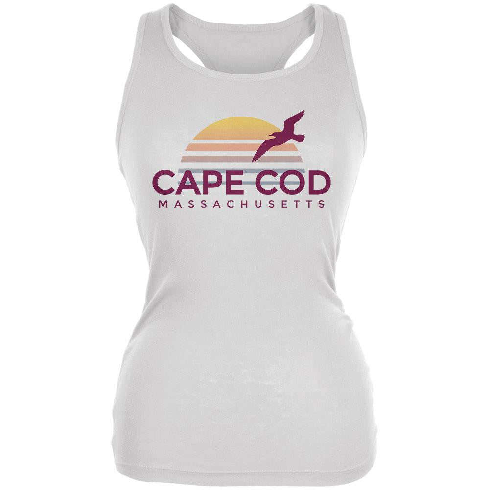 Beach Sun Cape Cod Massachusetts Juniors Soft Tank Top Juniors Tank Tops Old Glory 2XL White