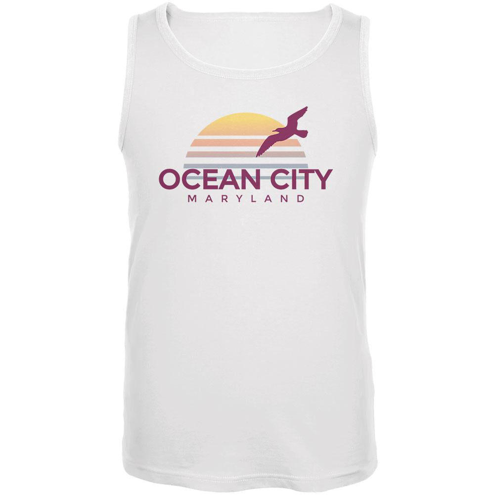 Beach Sun Ocean City Maryland Mens Tank Top Men's Tank Tops Old Glory 2XL White