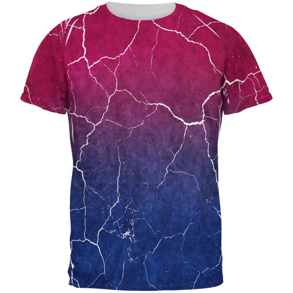 Distressed Bi-Sexual Gradient Flag All Over Mens T Shirt Men's T-Shirts Old Glory 2XL Multi