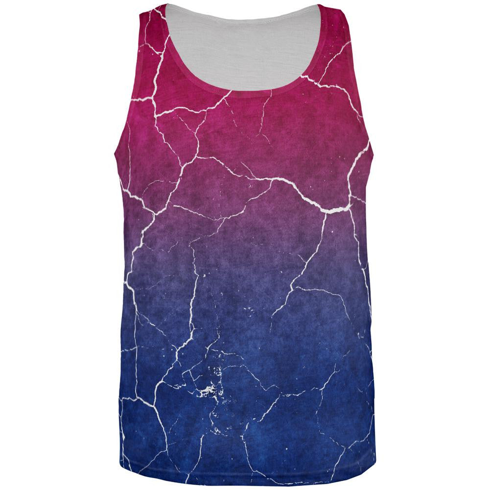 Distressed Bi-Sexual Gradient Flag All Over Mens Tank Top Men's Tank Tops Old Glory 3XL Multi