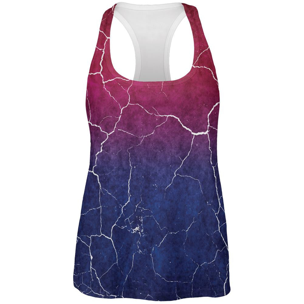 Distressed Bi-Sexual Gradient Flag All Over Womens Work Out Tank Top Women's Tank Tops Old Glory 2XL Multi