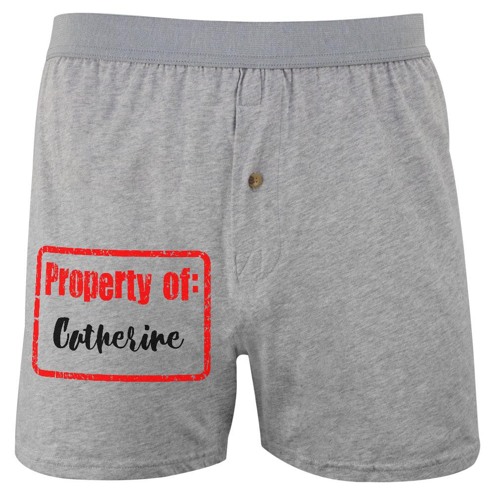 Property of Catherine Soft Knit Boxer Men's Boxers & Briefs Old Glory 2XL Grey
