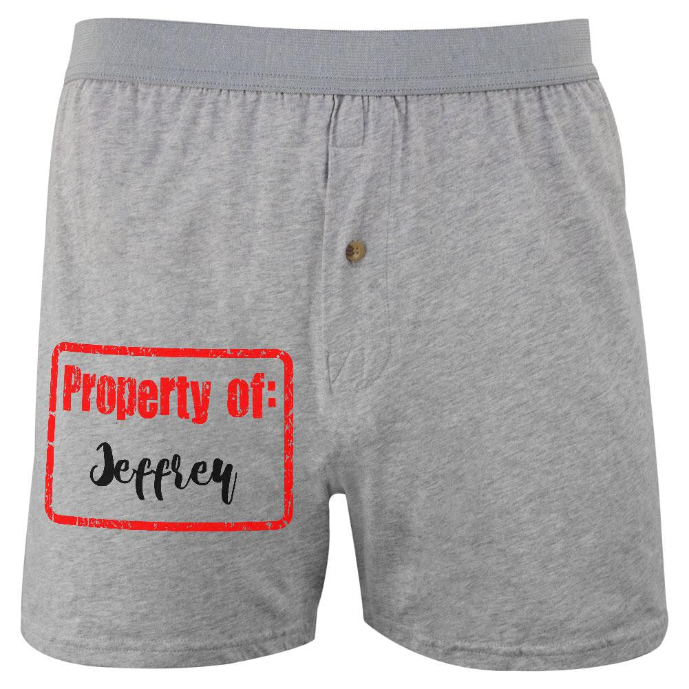 Property of Jeffrey Soft Knit Boxer Men's Boxers & Briefs Old Glory 2XL Grey