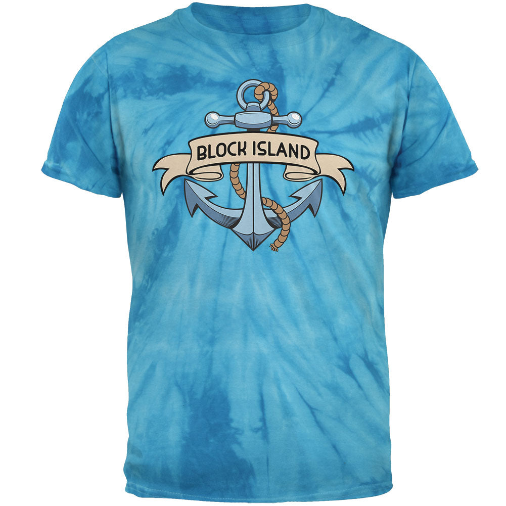 Anchor at Block Island Mens T Shirt Men's T-Shirts Old Glory 2XL Blue