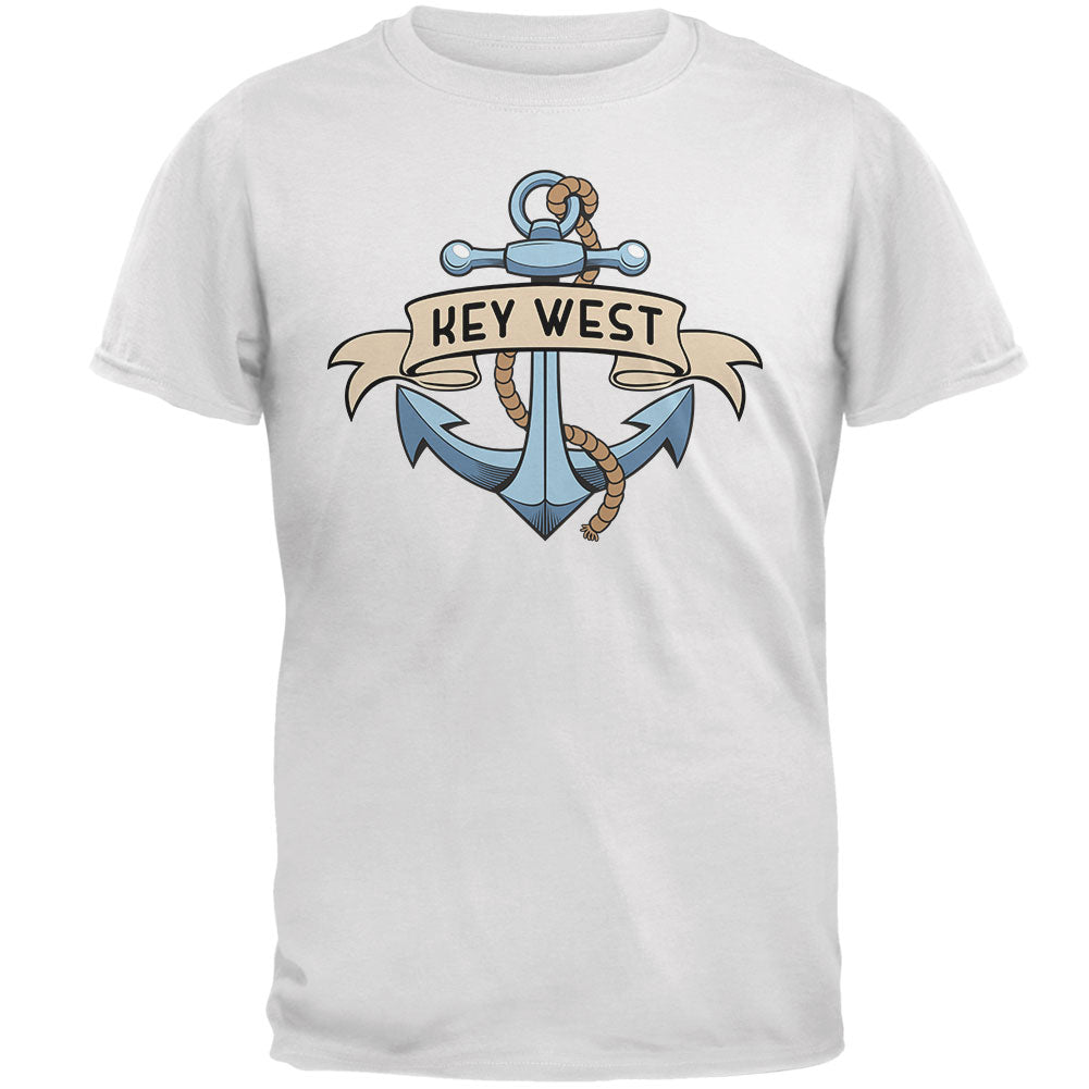 Anchor at Key West Mens T Shirt Men's T-Shirts Old Glory 2XL White