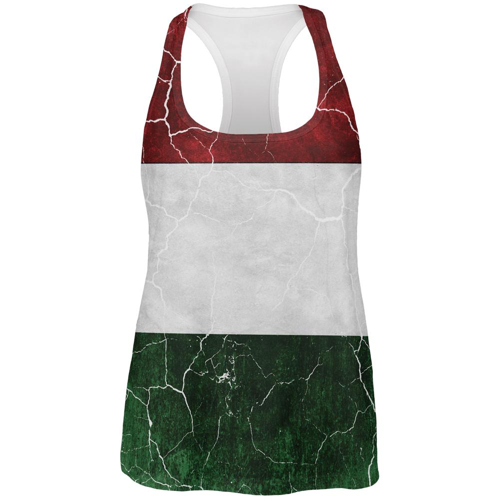 Distressed Hungarian Flag All Over Womens Work Out Tank Top Women's Tank Tops Old Glory 2XL Multi