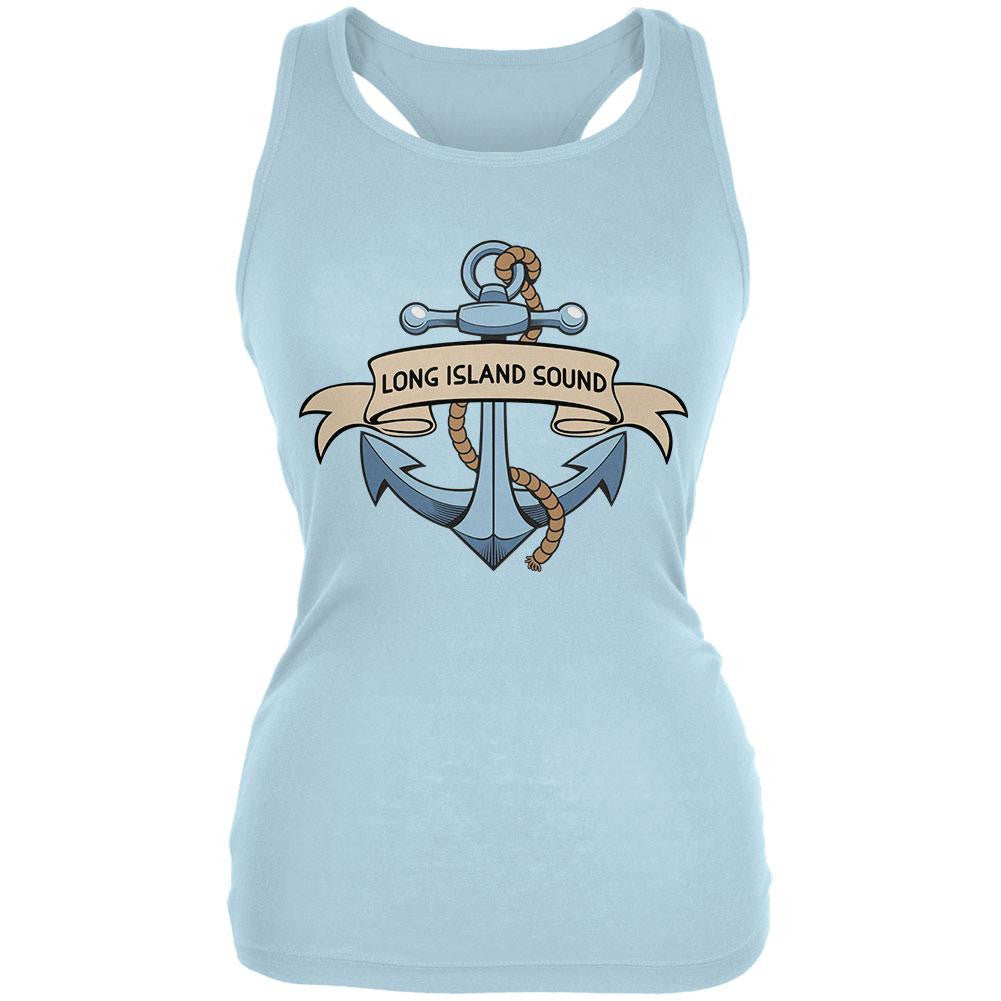Anchor at Long Island Sound Juniors Soft Tank Top Juniors Tank Tops Old Glory 2XL Blue
