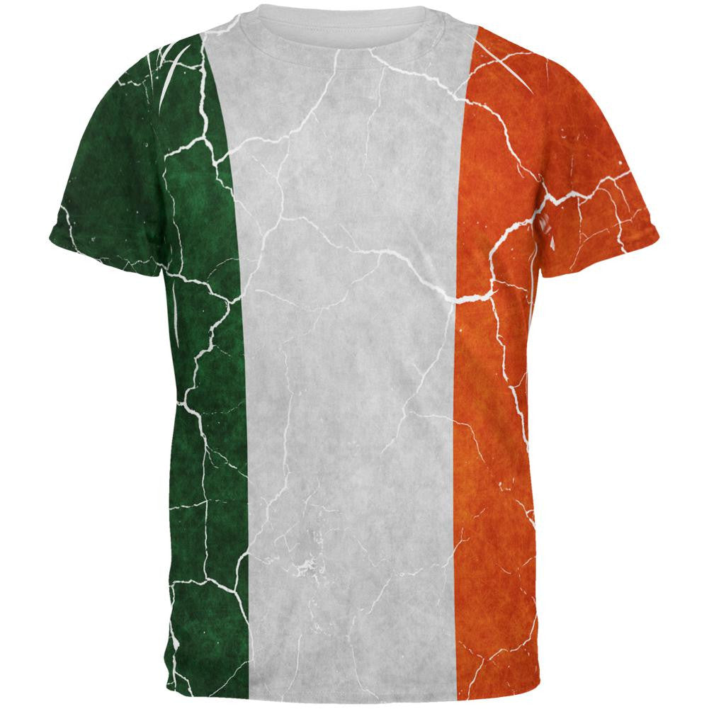 Distressed Irish Flag All Over Mens T Shirt Men's T-Shirts Old Glory 2XL Multi