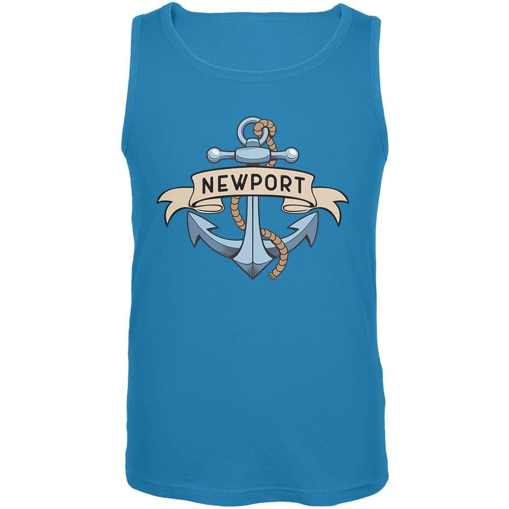 Anchor at Newport Mens Tank Top Men's Tank Tops Old Glory LG Blue