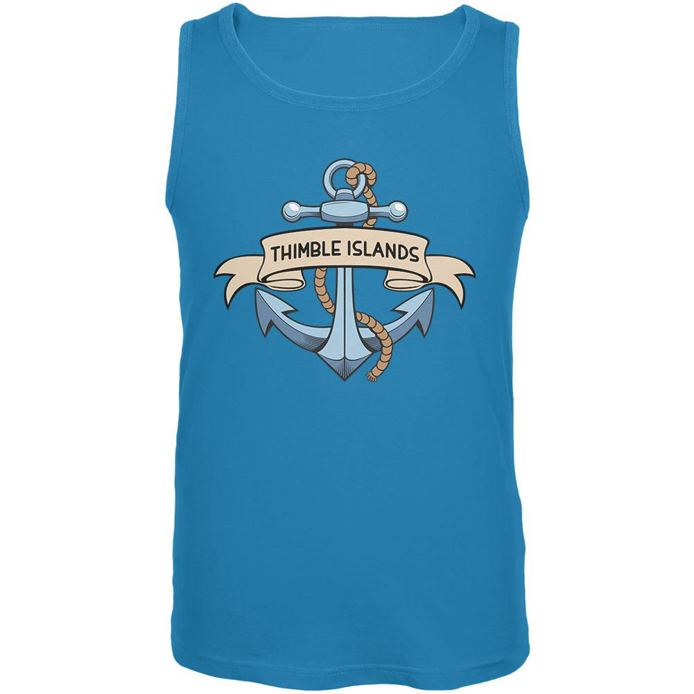 Anchor at Thimble Islands Mens Tank Top Men's Tank Tops Old Glory LG Blue