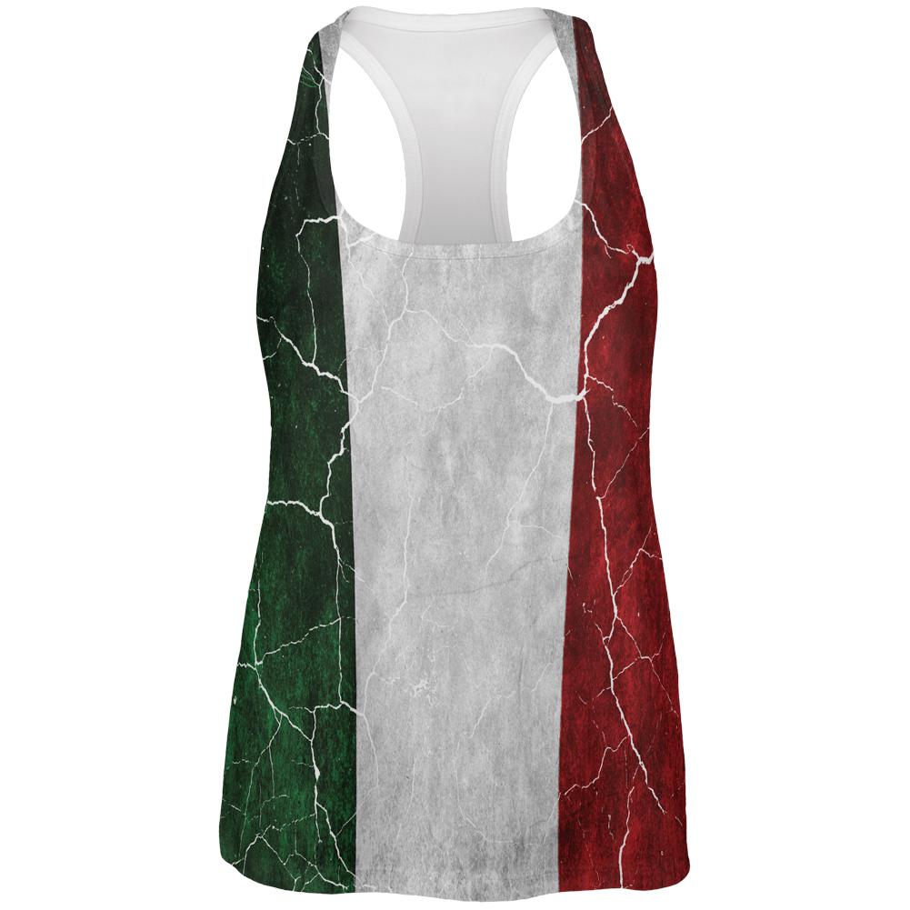 Distressed Italian Flag All Over Womens Work Out Tank Top Women's Tank Tops Old Glory 2XL Multi
