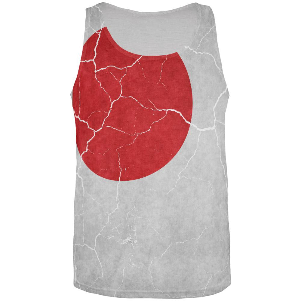 Distressed Japanese Flag All Over Mens Tank Top Men's Tank Tops Old Glory 3XL Multi
