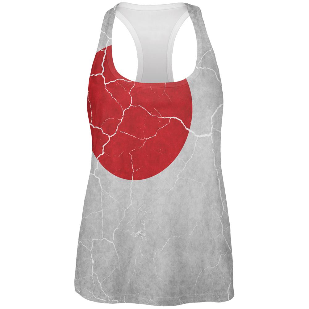 Distressed Japanese Flag All Over Womens Work Out Tank Top Women's Tank Tops Old Glory 2XL Multi