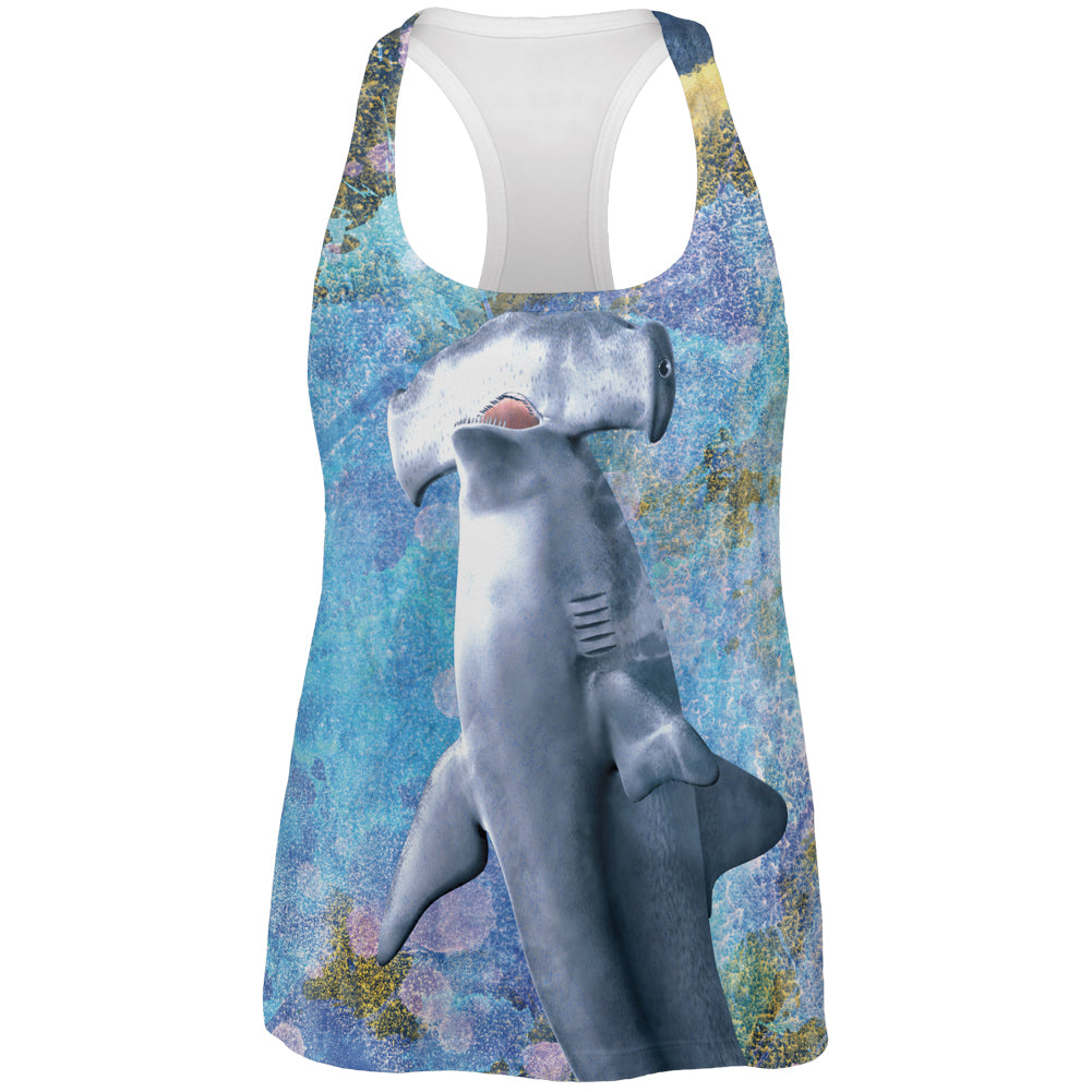 Hammerhead Distressed Splatter All Over Womens Work Out Tank Top Women's Tank Tops Old Glory MD Multi