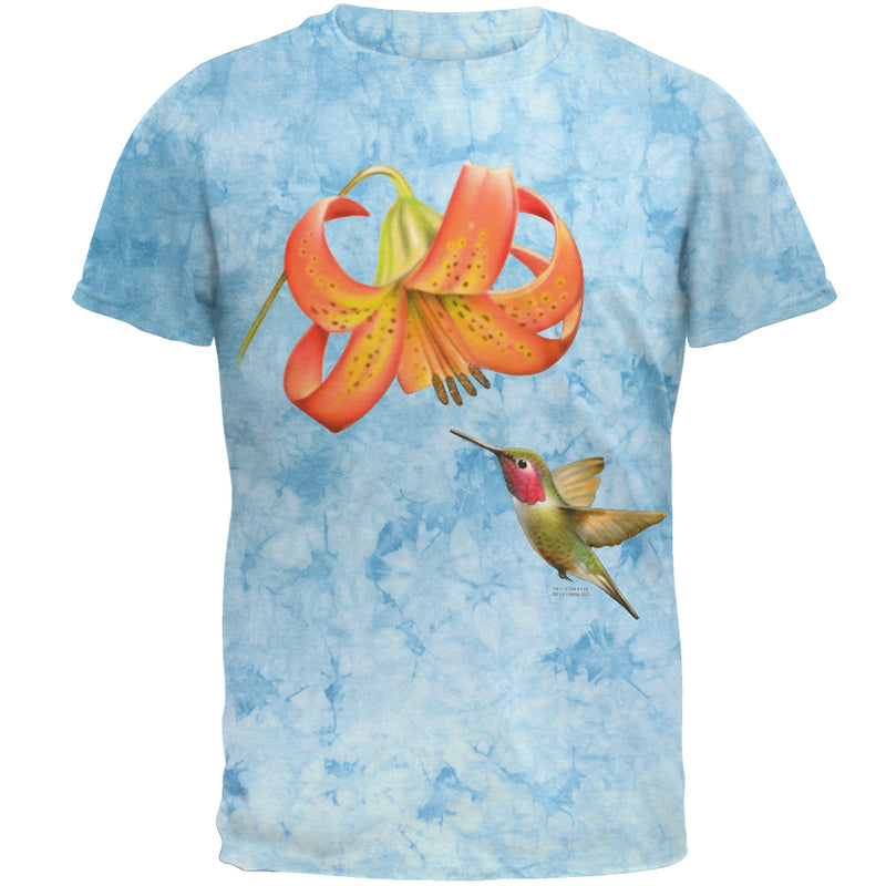 Humming Bird in Spring Mens T Shirt Men's T-Shirts Old Glory 2XL Blue