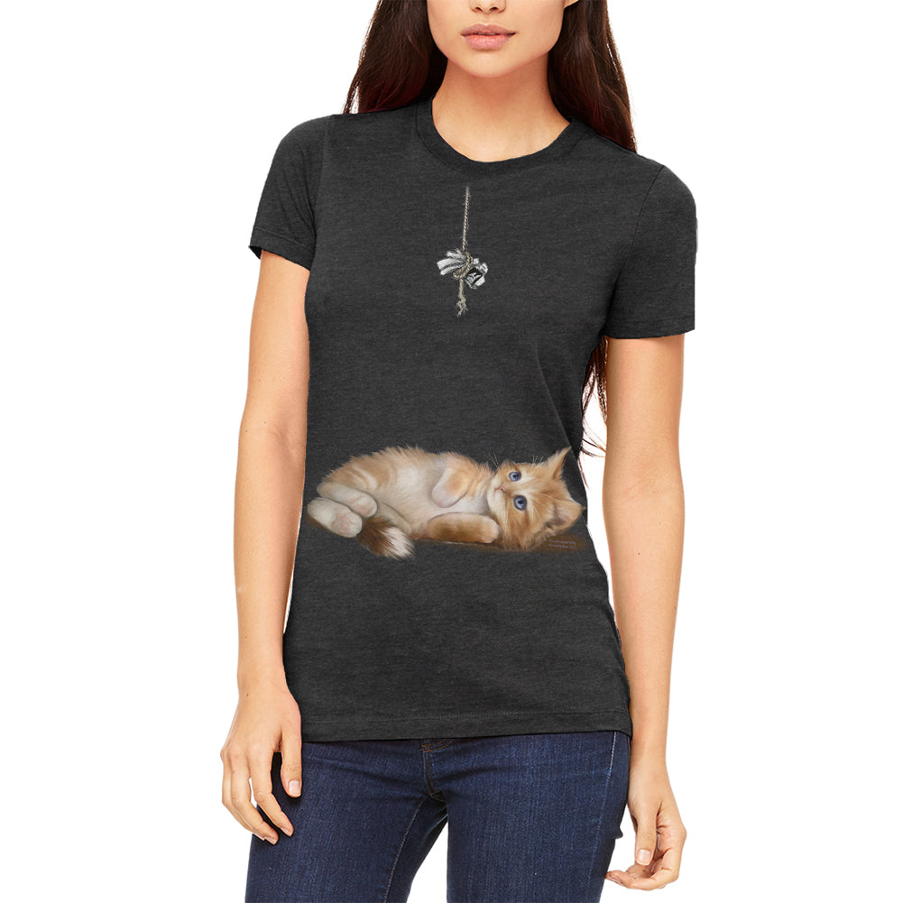 Simple Things Kitty Cat Playtoy Full Juniors Soft T Shirt Juniors T-Shirts Old Glory 2XL Black