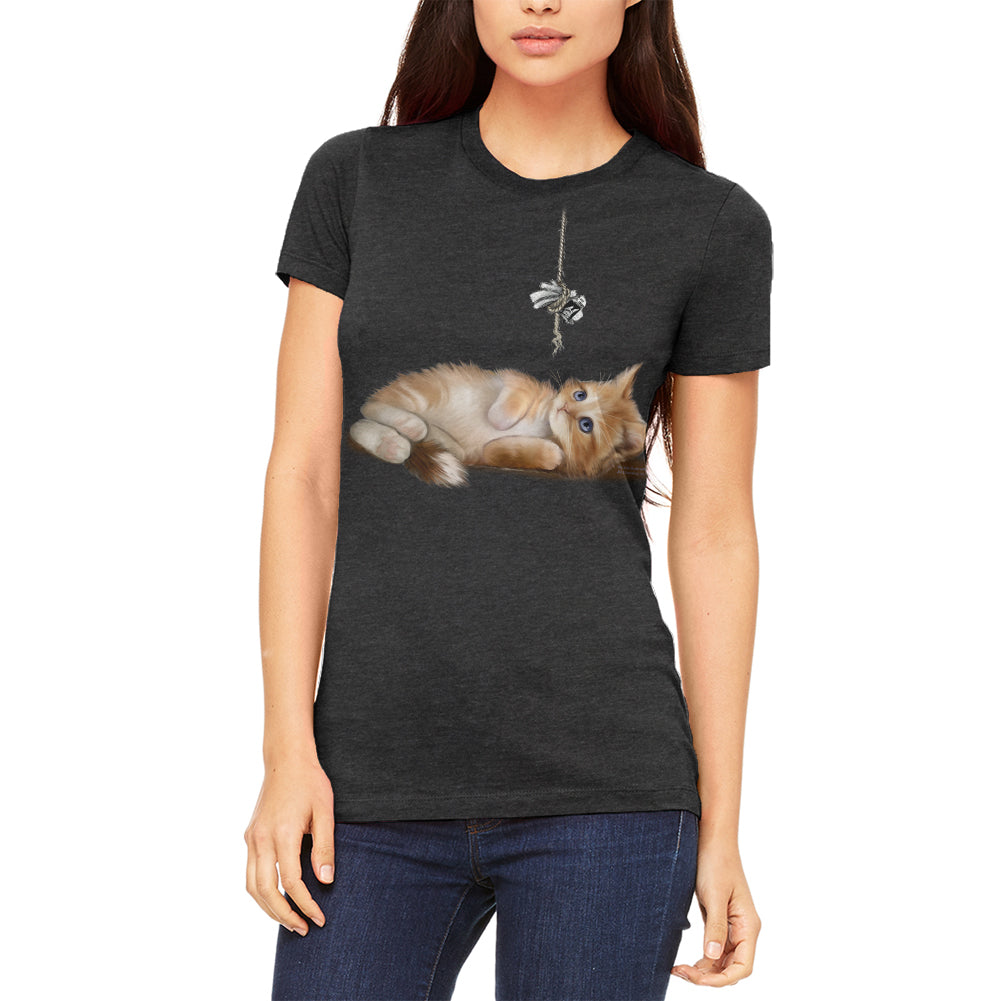 Simple Things Kitty Cat Playtoy Juniors Soft T Shirt Juniors T-Shirts Old Glory 2XL Black