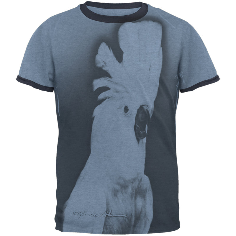 Cocky Cockatoo Mens Ringer T Shirt Men's T-Shirts Old Glory 2XL Blue