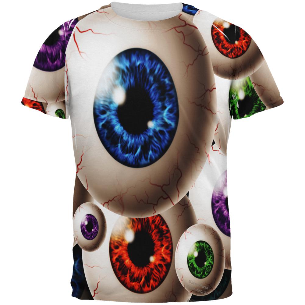Creepy Watcher Eyeballs All Over Mens T Shirt Men's T-Shirts Old Glory 2XL Multi