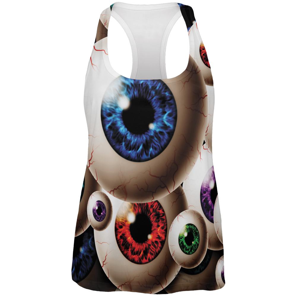 Creepy Watcher Eyeballs All Over Womens Work Out Tank Top Women's Tank Tops Old Glory 2XL Multi
