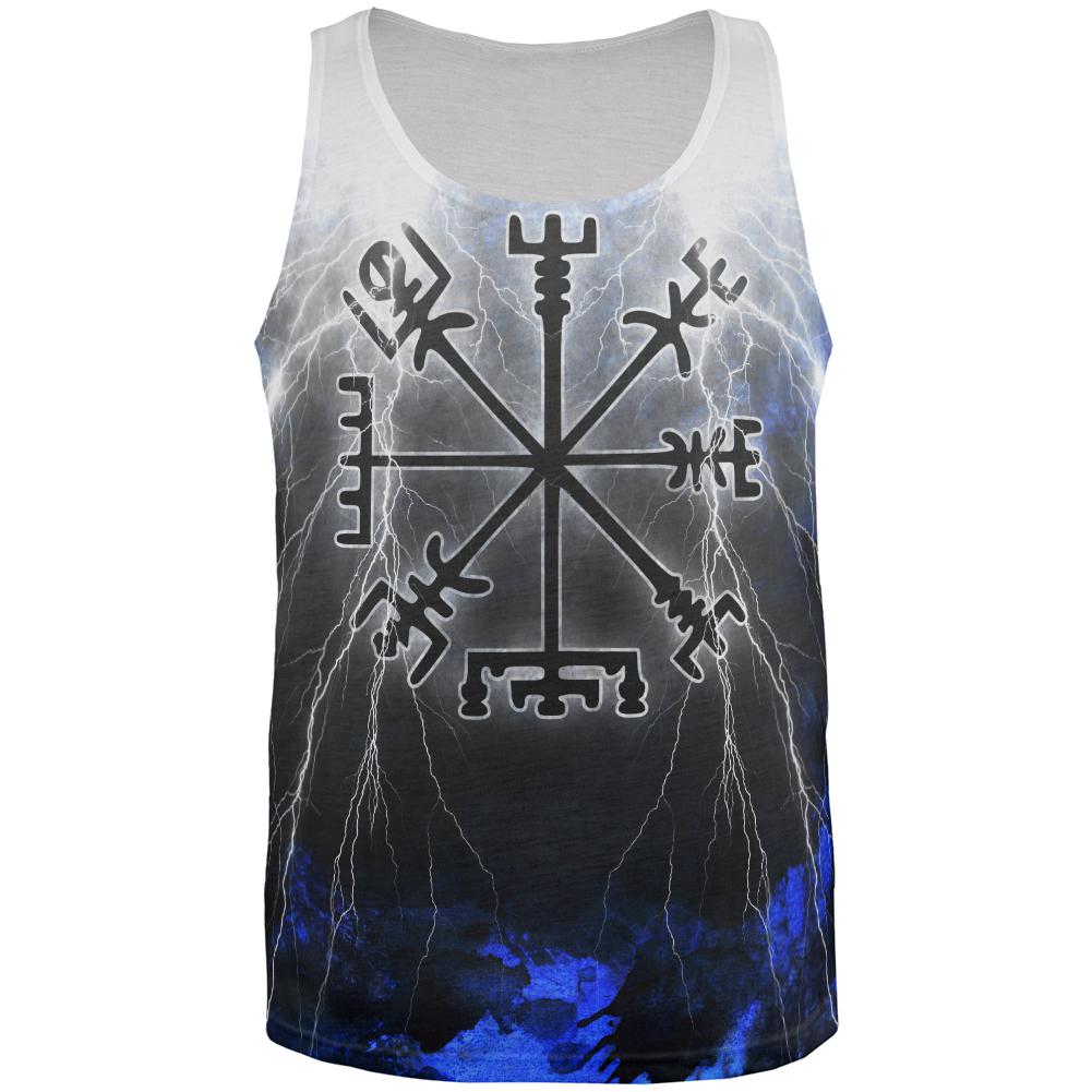 Vegvisir Nordic Viking Storm Compass All Over Mens Tank Top Men's Tank Tops Old Glory 3XL Multi