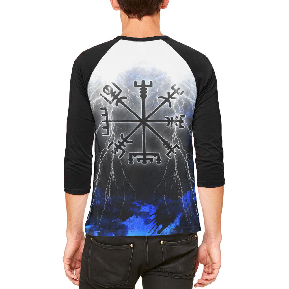 Vegvisir Nordic Viking Storm Compass Mens Raglan T Shirt Men's T-Shirts Old Glory