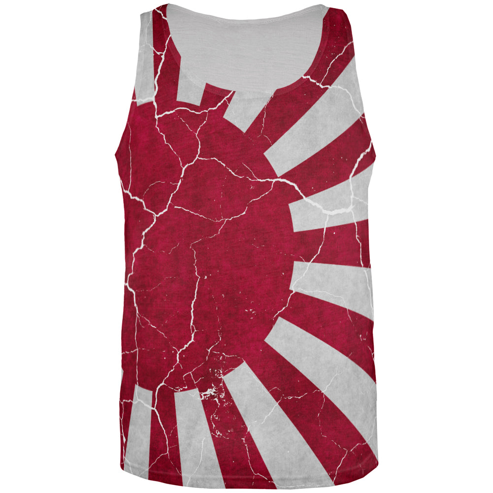 Distressed Japanese Rising Sun Flag All Over Mens Tank Top Men's Tank Tops Old Glory 3XL Multicolored