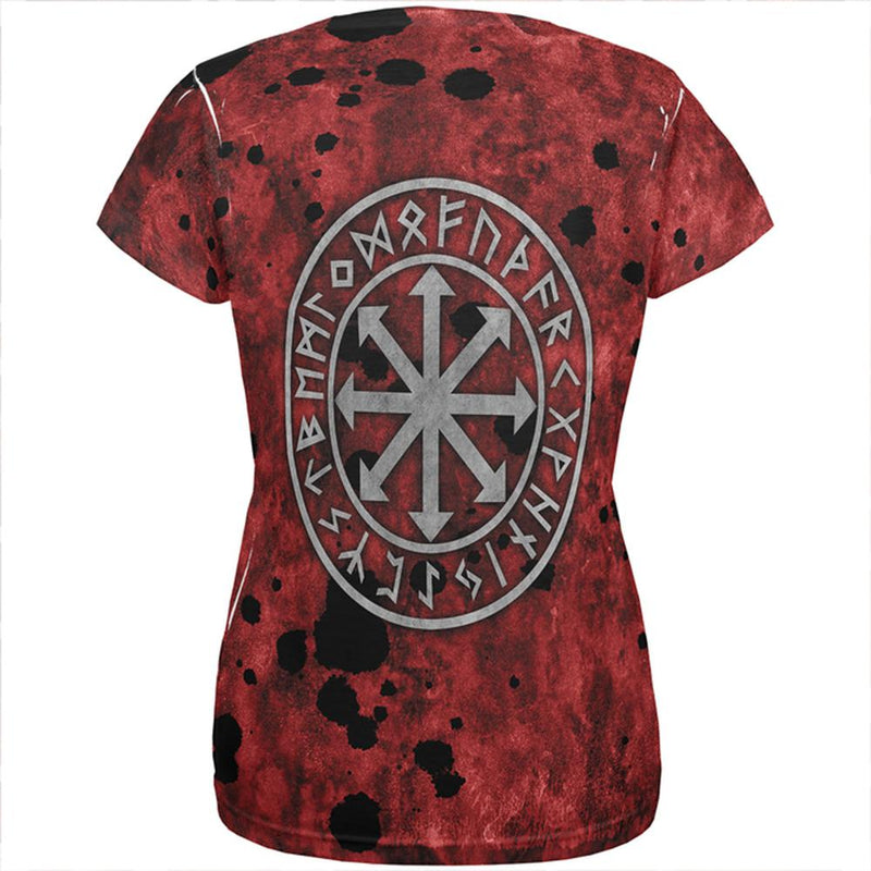 Viking Warrior Chaos Symbol All Over Womens T Shirt Women's T-Shirts Old Glory