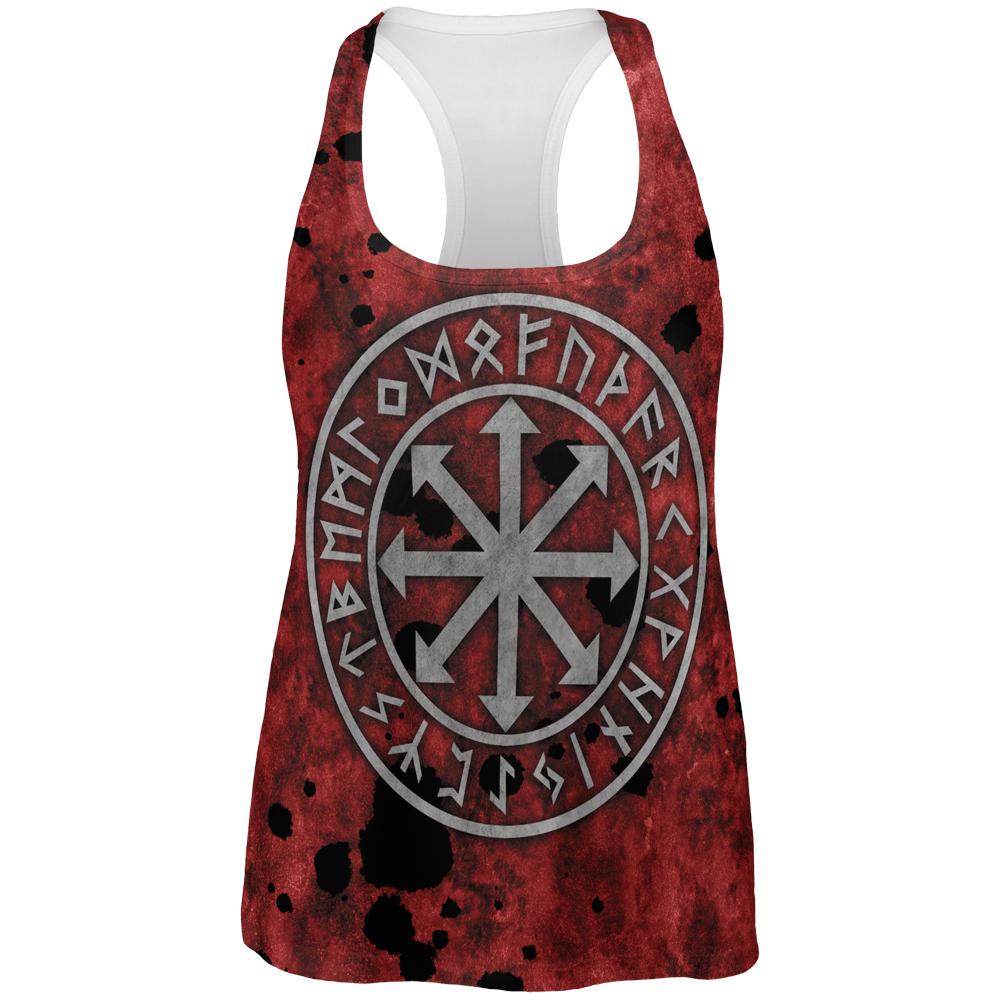 Viking Warrior Chaos Symbol All Over Womens Work Out Tank Top Women's Tank Tops Old Glory 2XL Multi