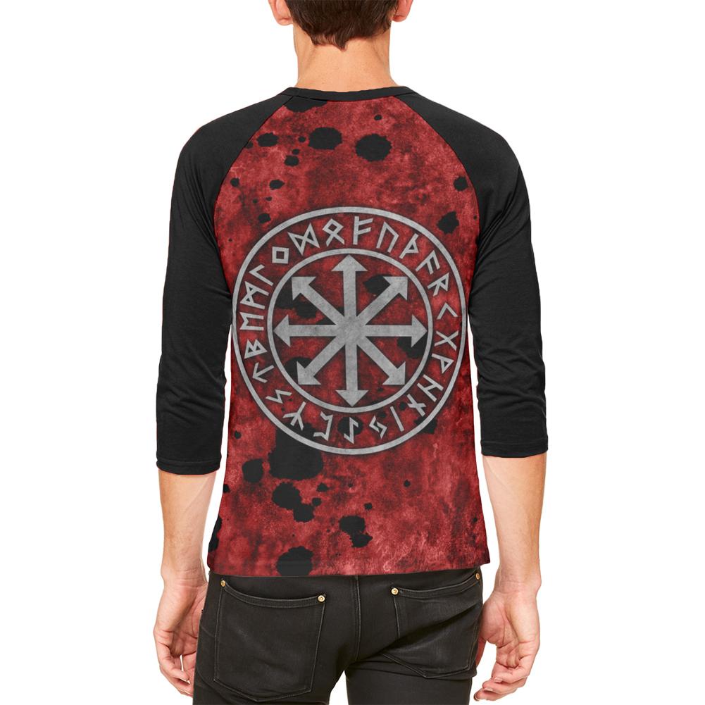 Viking Warrior Chaos Symbol Mens Raglan T Shirt Men's T-Shirts Old Glory