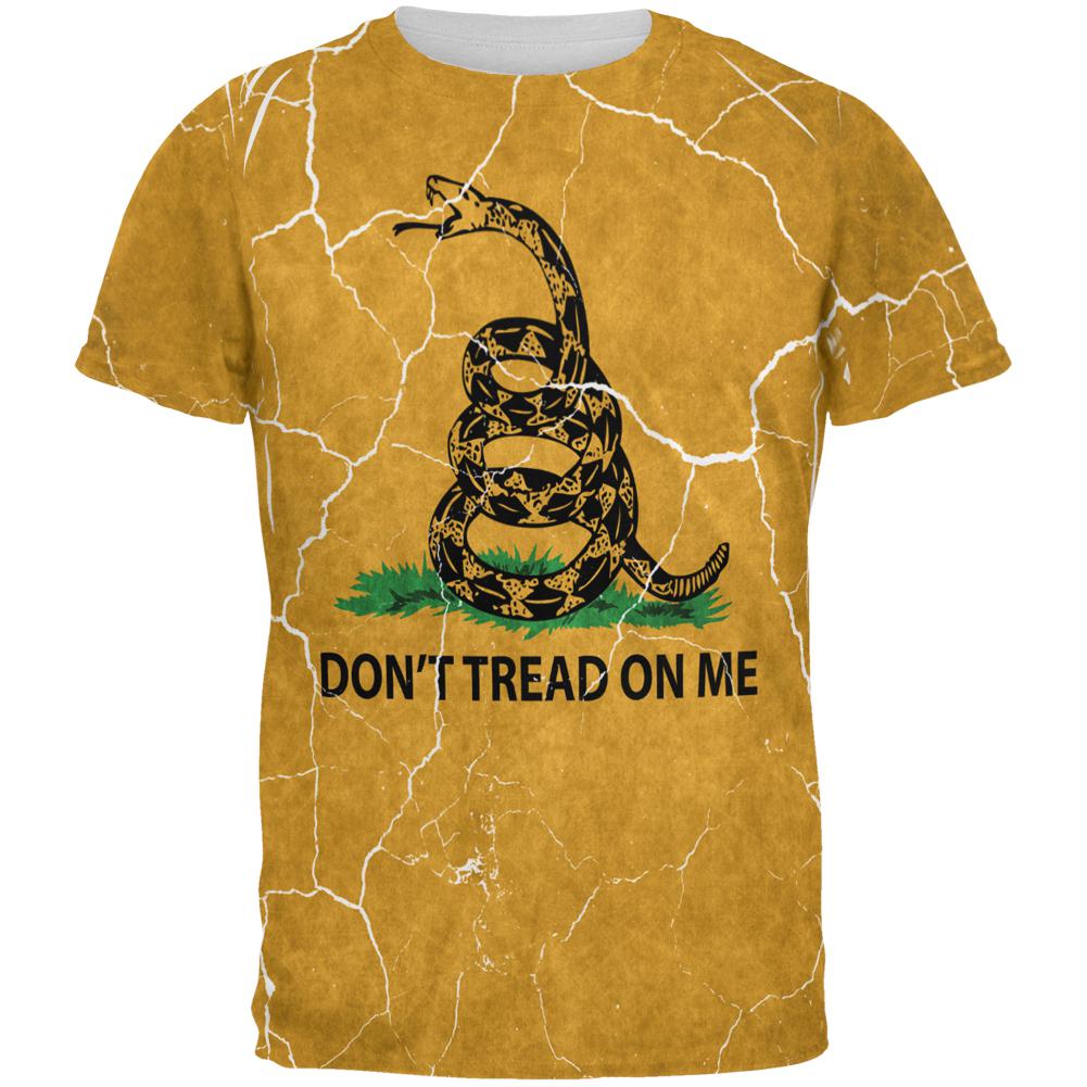 Distressed Gadsden Flag All Over Mens T Shirt Men's T-Shirts Old Glory 2XL Multi