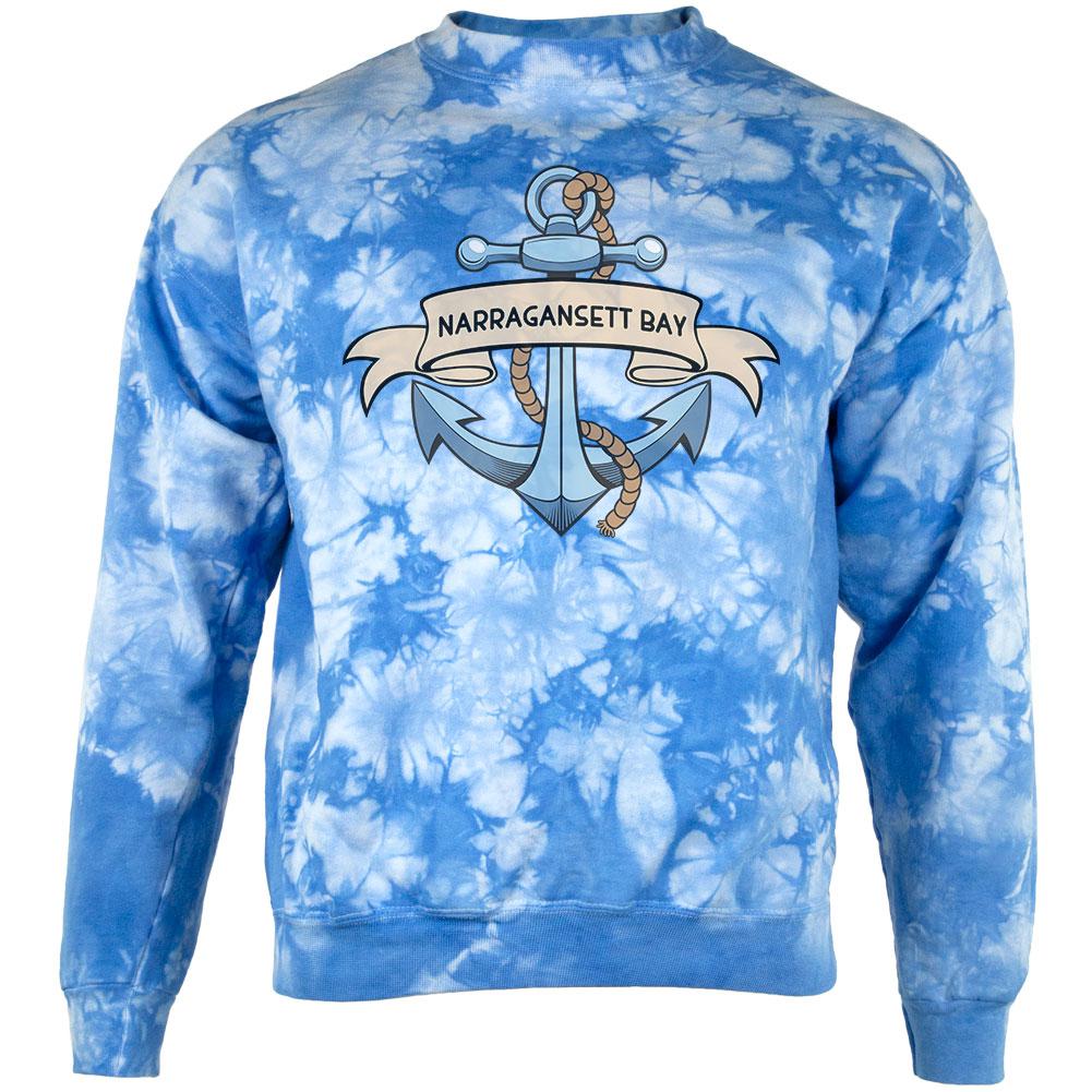 Anchor at Narragansett Bay Mens Sweatshirt Tie Dye Men's Sweatshirts Old Glory MD Red