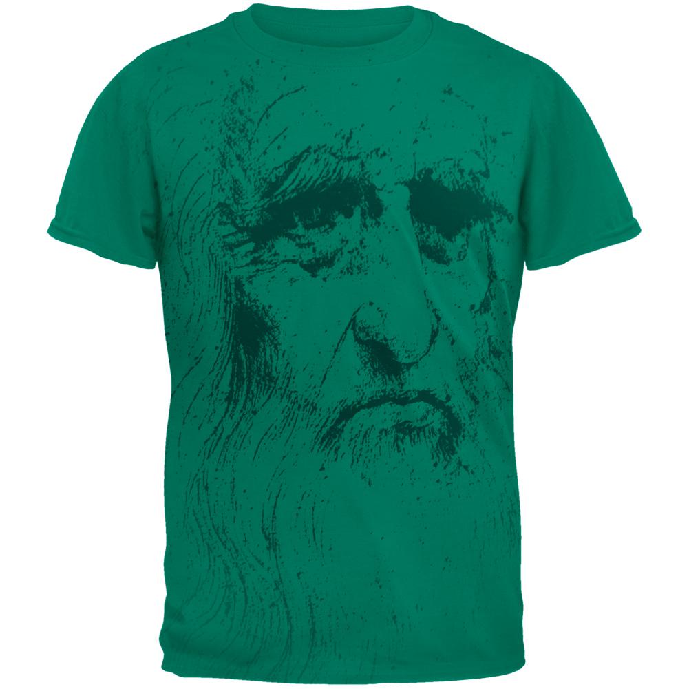 Leonardo Da Vinci Portrait Mens T Shirt Men's T-Shirts Old Glory 2XL Jade Dome