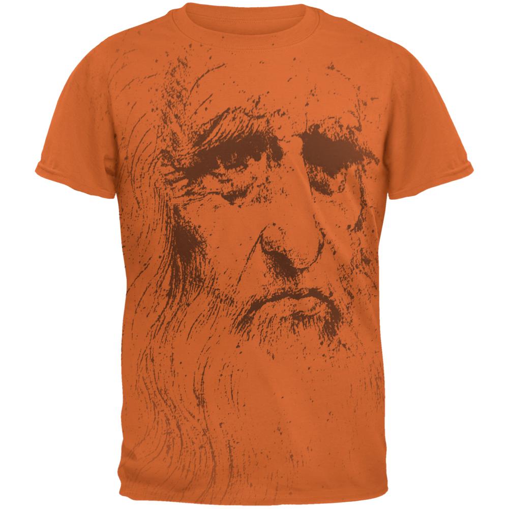 Leonardo Da Vinci Portrait Mens T Shirt Men's T-Shirts Old Glory 2XL Texas Orange