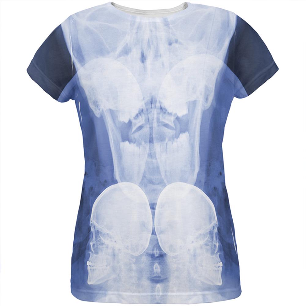 Dead Inside Skull X-Ray All Over Womens T Shirt Women's T-Shirts Old Glory 2XL Multi