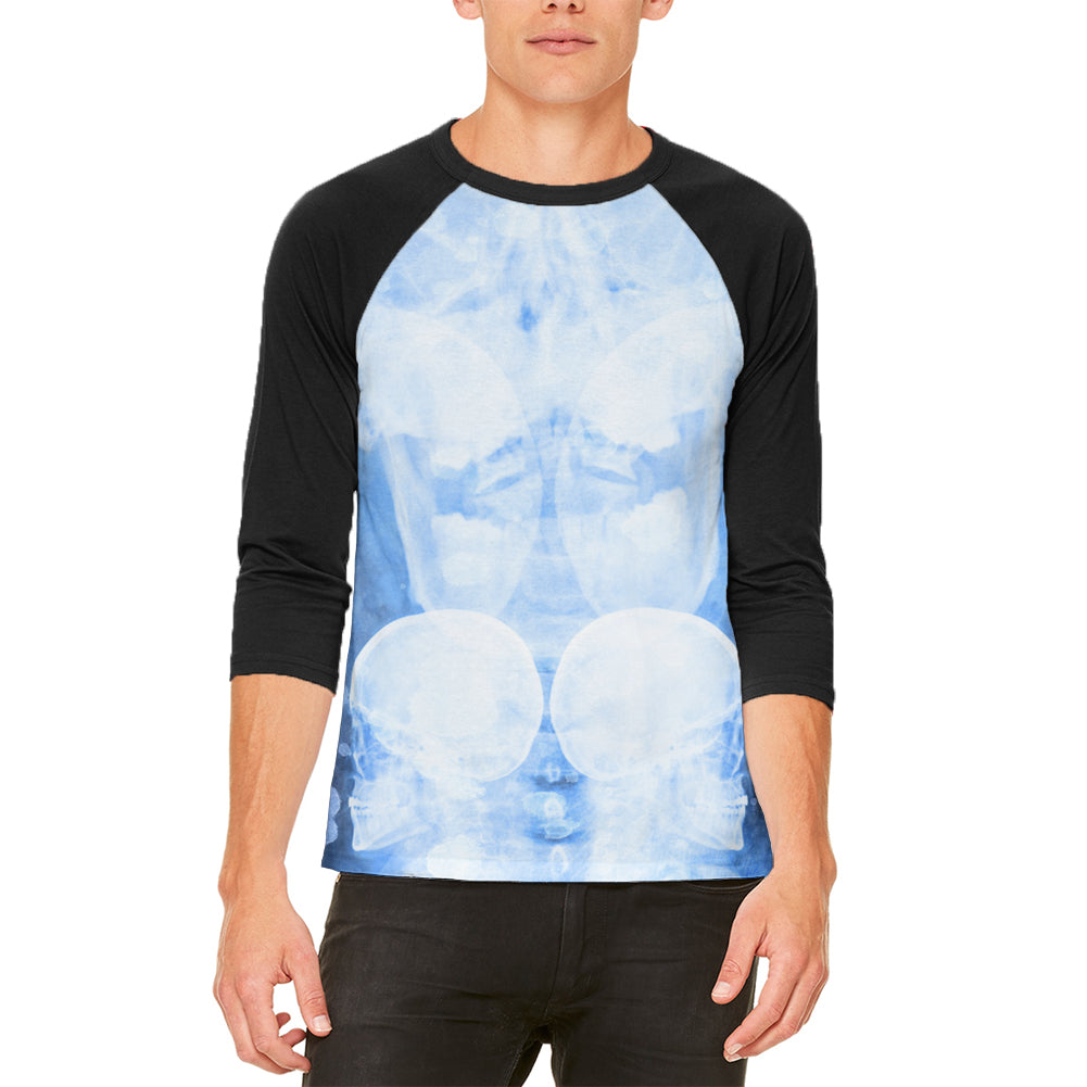 Dead Inside Skull X-Ray Mens Raglan T Shirt Men's Raglans Old Glory LG White