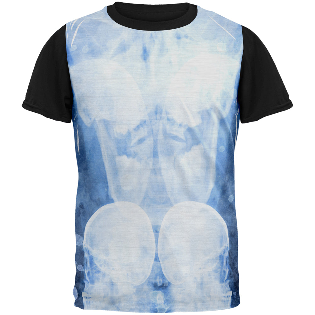 Dead Inside Skull X-Ray Splatter All Over Mens Black Back T Shirt Men's T-Shirts Old Glory SM Multi