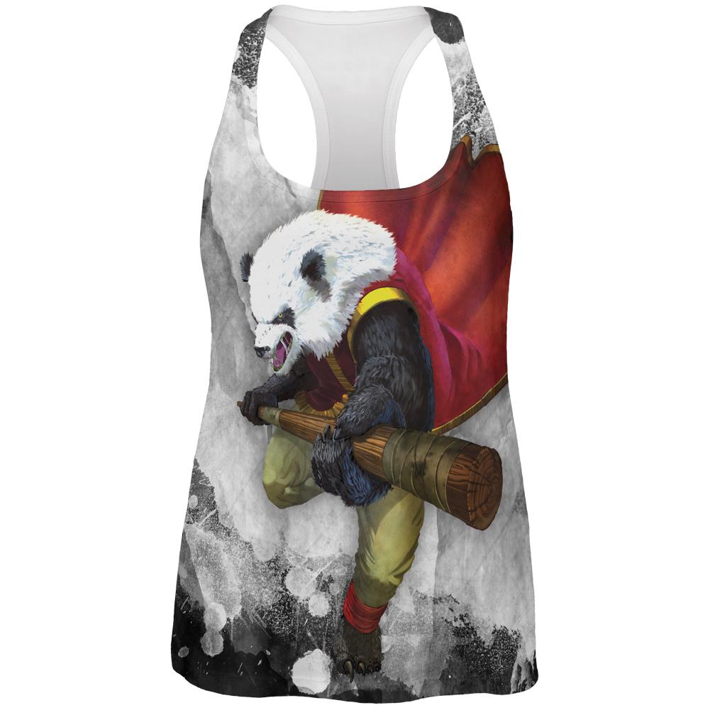 Panda Warrior Monk All Over Womens Work Out Tank Top Women's Tank Tops Old Glory 2XL Multi